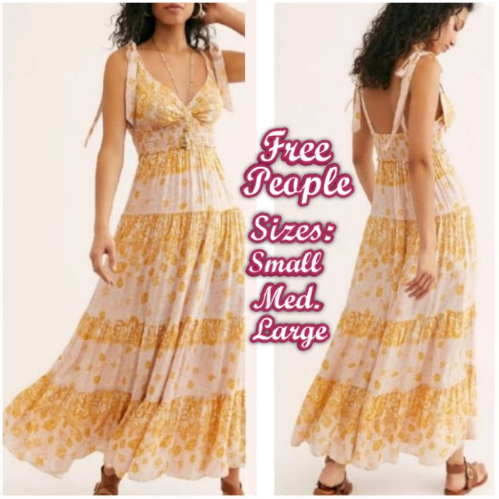 NWT- Free People - Let's Smock About It Maxi Dress - Picture 1 of 16